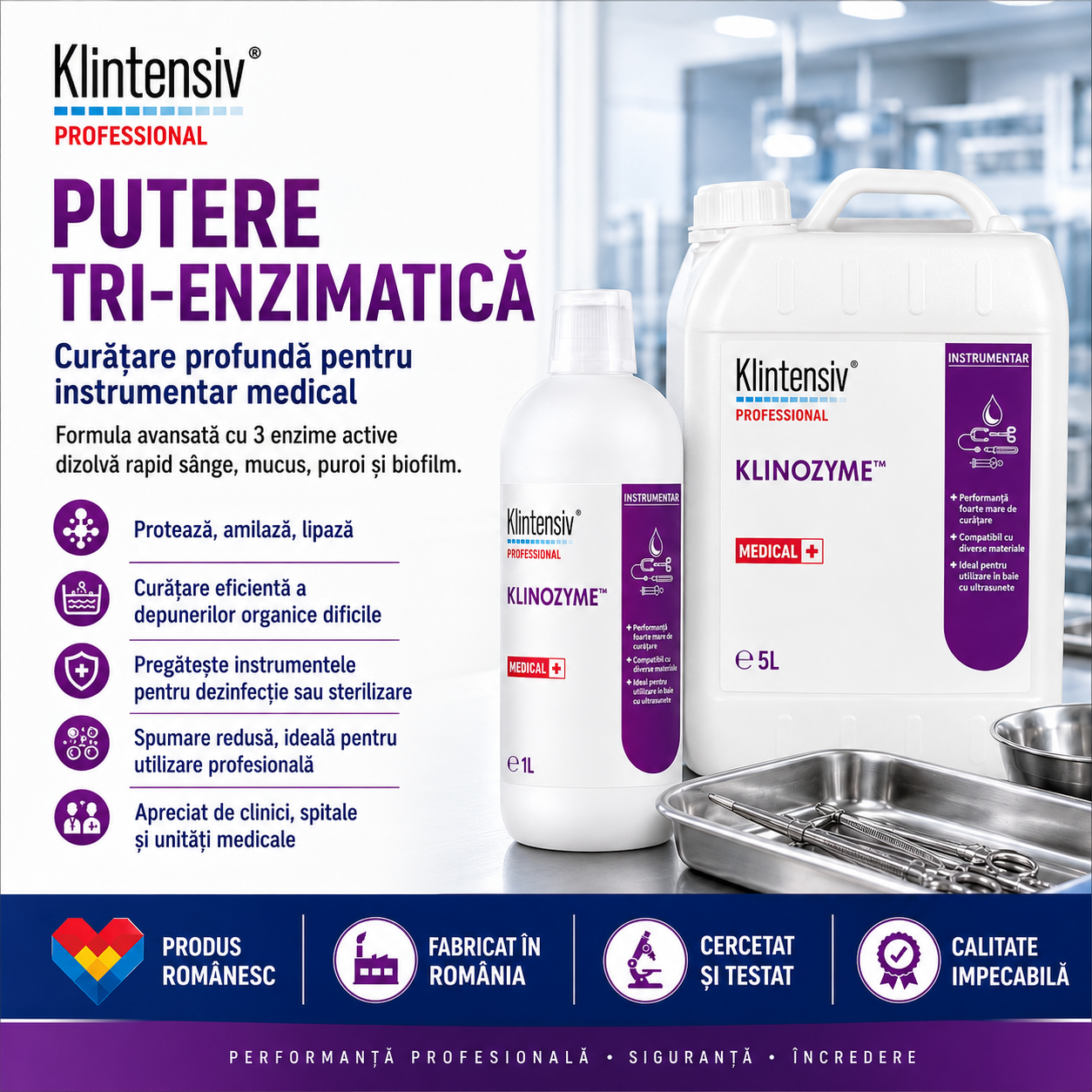Beneficii Klinozyme protează amilază lipază spumare redusă biodegradabil