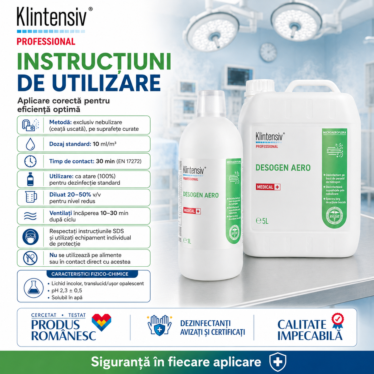 Desogen Aero pentru dezinfecția camerelor prin nebulizare &icirc;n spații medicale