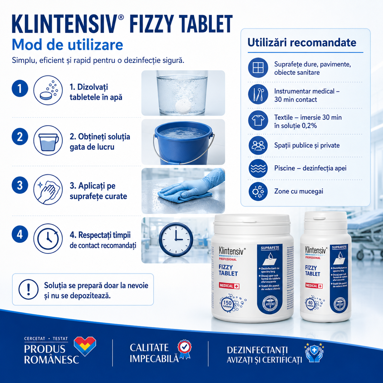 Spectru Klintensiv Fizzy Tablet MRSA Candida Clostridium difficile Norovirus