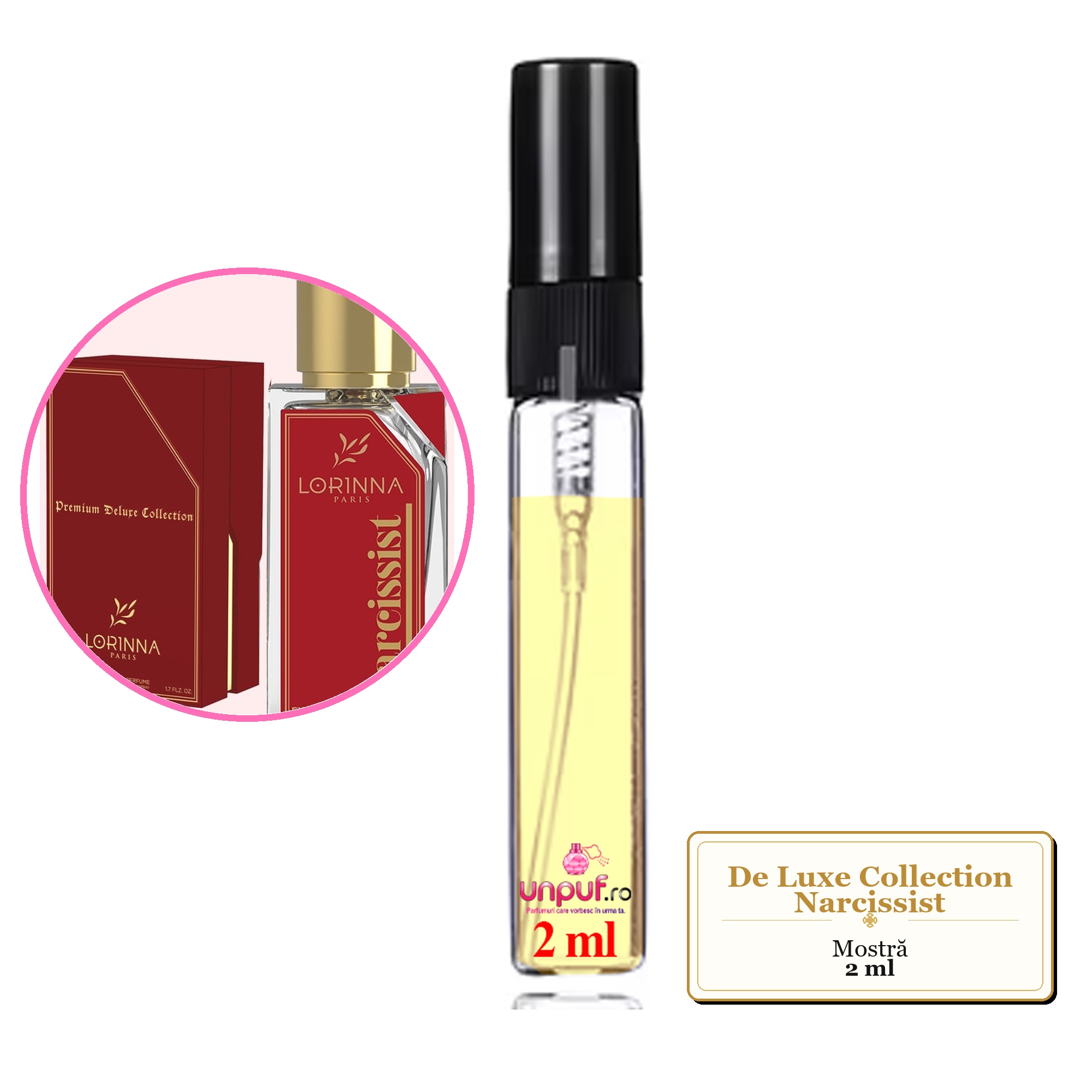Mostra fiola din Parfumul De Luxe Collection Narcissist, decant sticla cu pulverizator