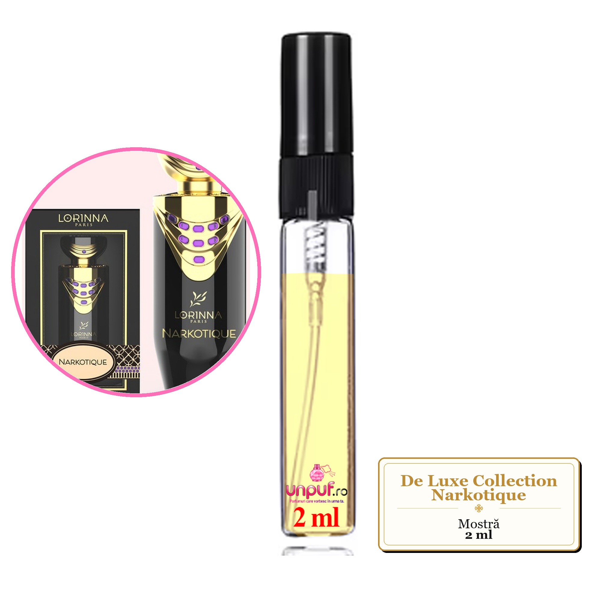 Mostra fiola din Parfumul De Luxe Collection Narkotique, decant sticla cu pulverizator