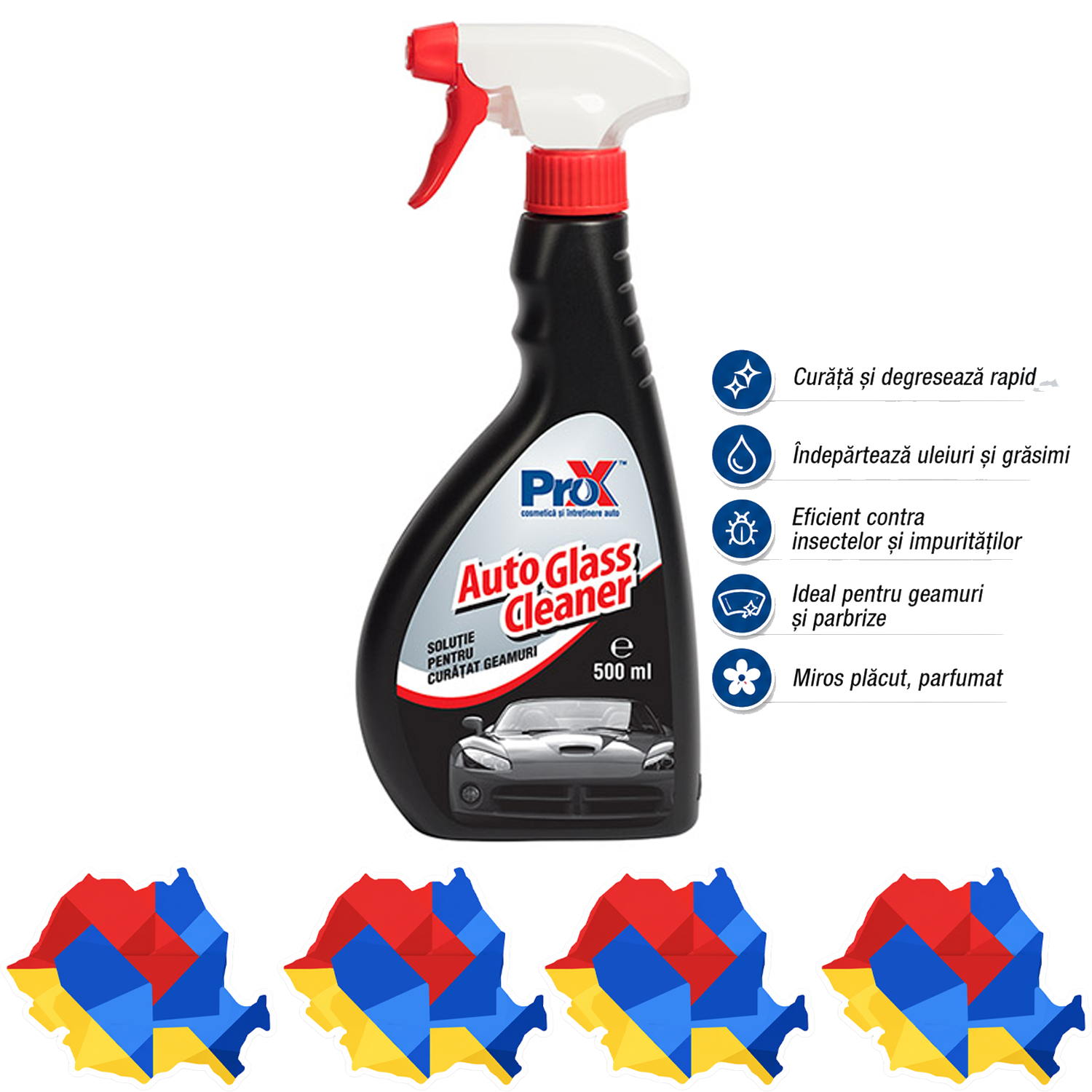 PRO X Auto Glass Cleaner curățare geamuri auto și parbriz