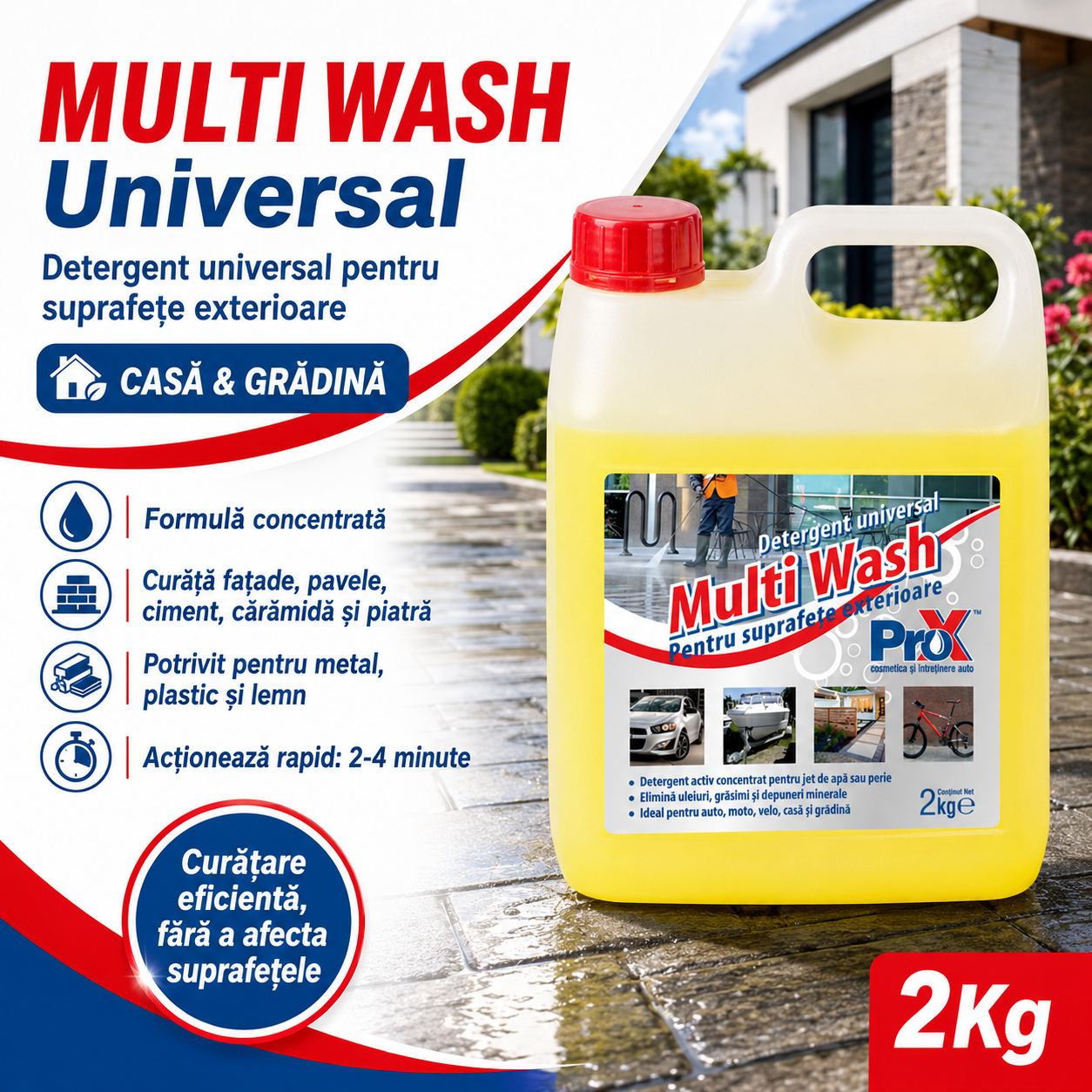 Multi Wash Universal detergent pentru fațade pavele ciment piatră cărămidă