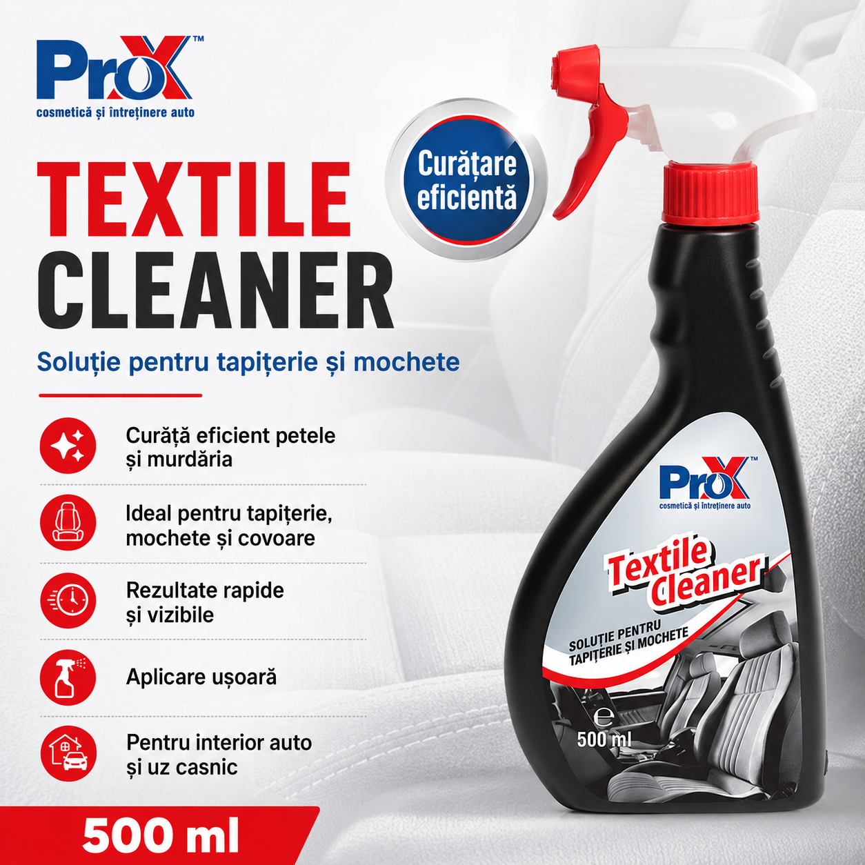 PRO X Textile Cleaner pentru tapițerie auto mochete și covoare