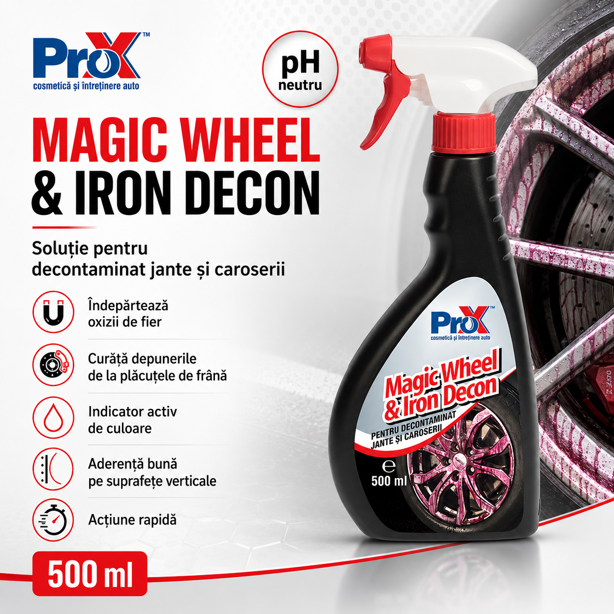 Magic Wheel & Iron Decon pentru jante vopsite lăcuite cromate și aliaje ușoare
