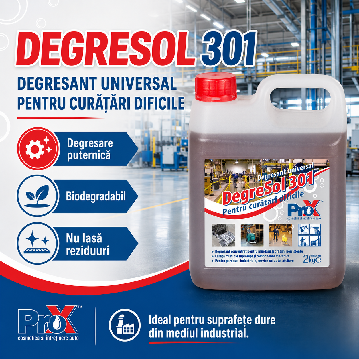Degresol 301 pentru pardoseli industriale service-uri auto și ateliere