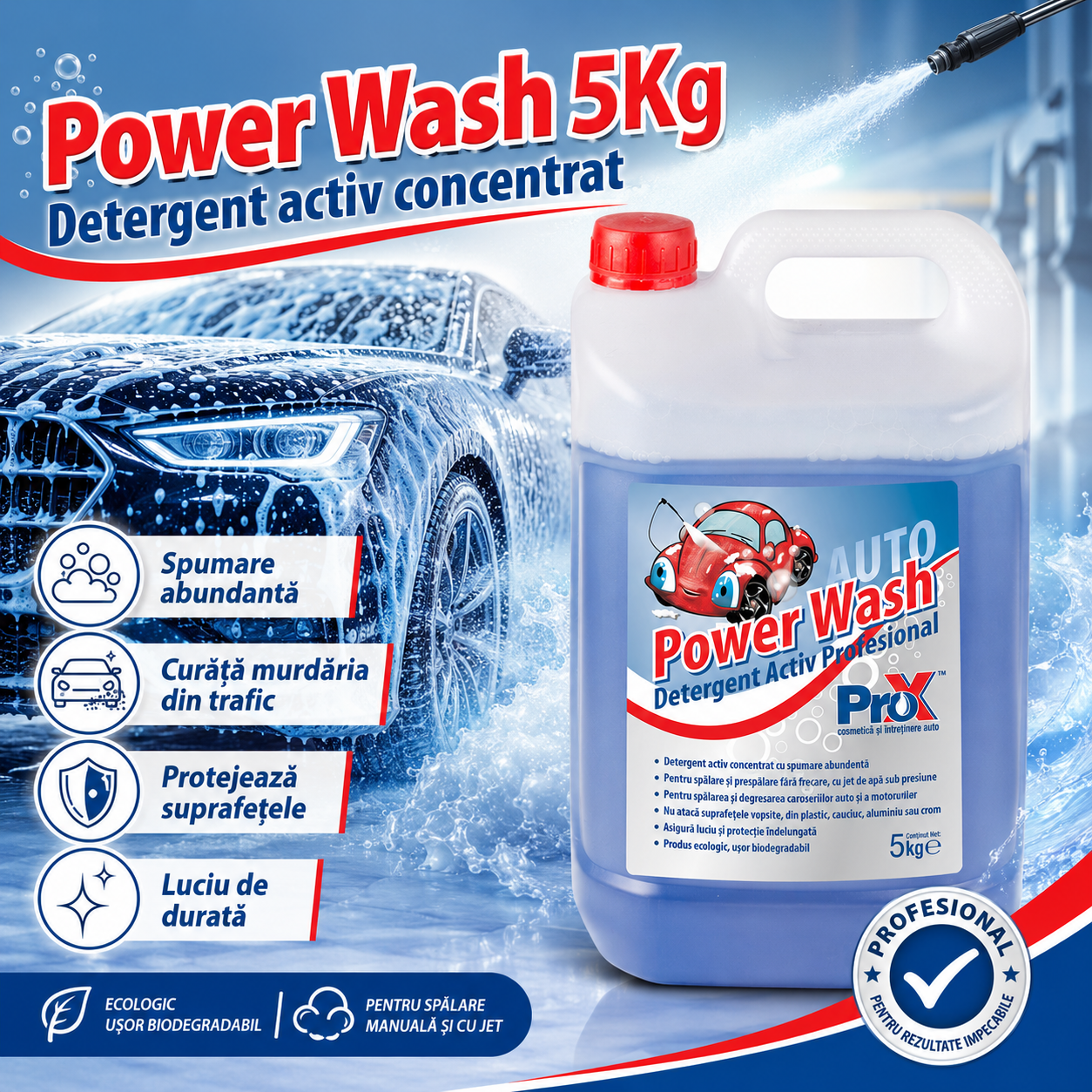 Power Wash PRO X spumă activă pentru spălare auto cu presiune &icirc;naltă
