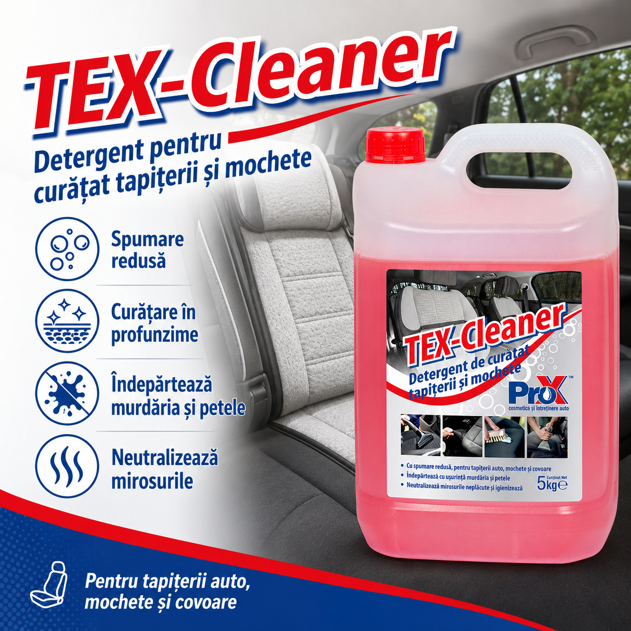 TEX-Cleaner pentru mochete covoare și suprafețe textile