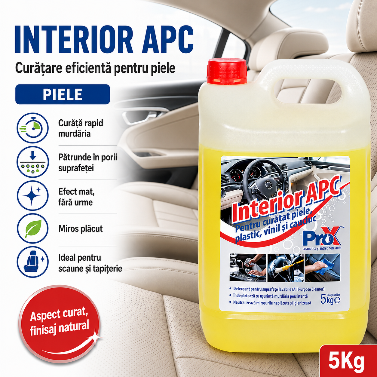 Interior APC pentru piele plastic vinil cauciuc și suprafețe vopsite