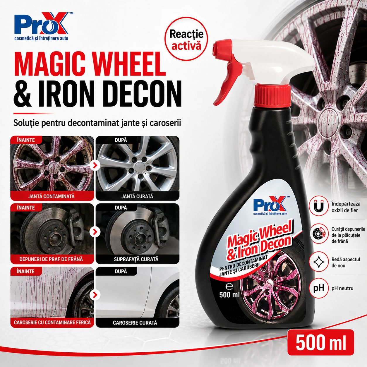 PRO X Magic Wheel & Iron Decon pentru decontaminare chimică caroserie auto