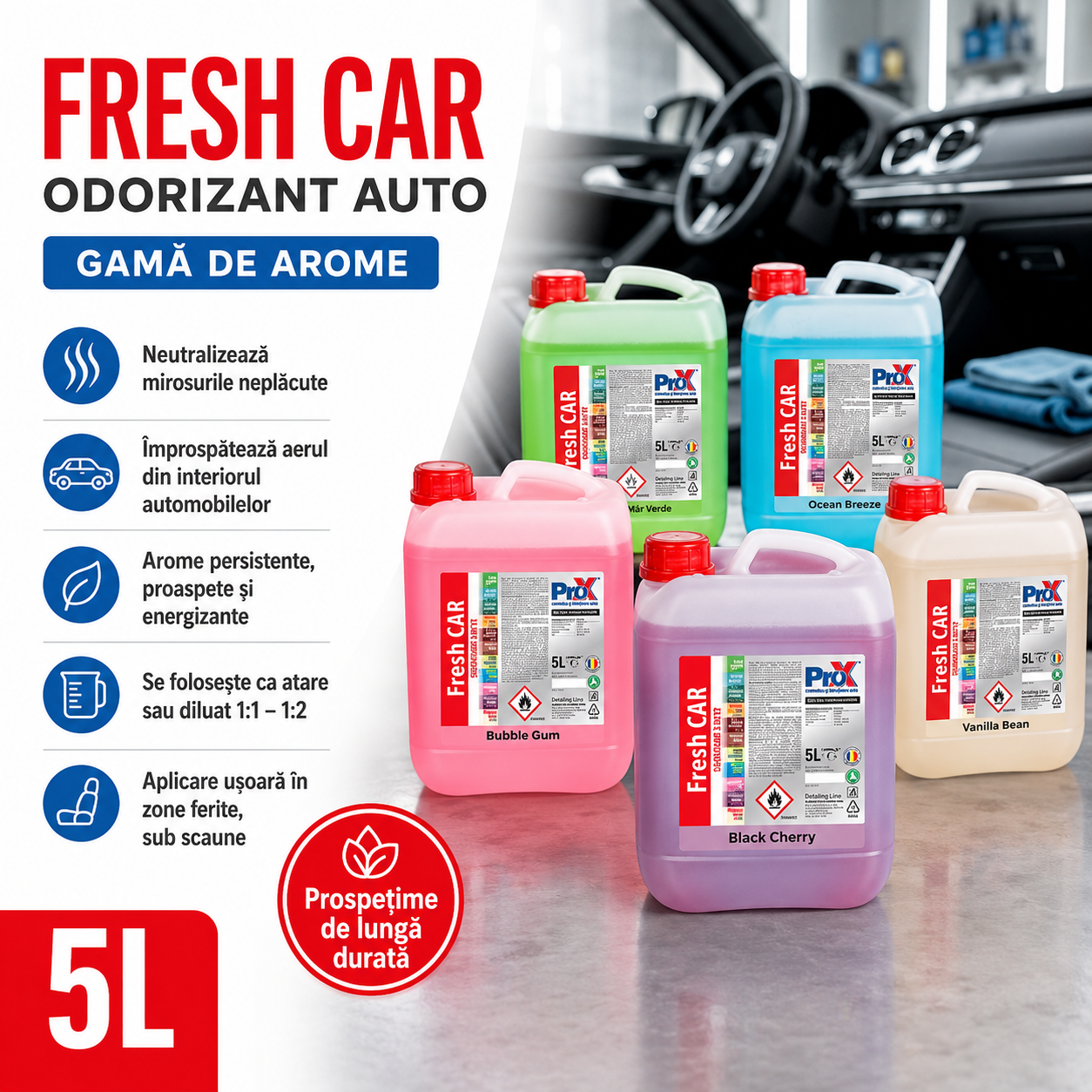 Odorizant auto PRO X Fresh CAR arome fructate și fresh