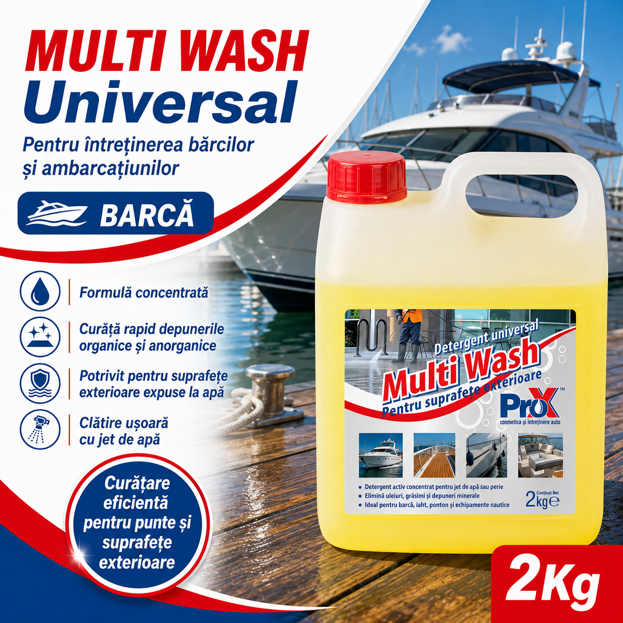 Beneficii Multi Wash Universal detergent concentrat spumă activă exterior