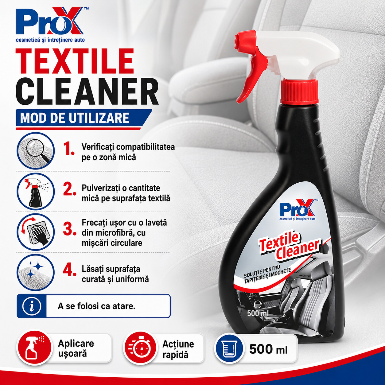 PRO X Textile Cleaner pentru suprafețe textile compatibile