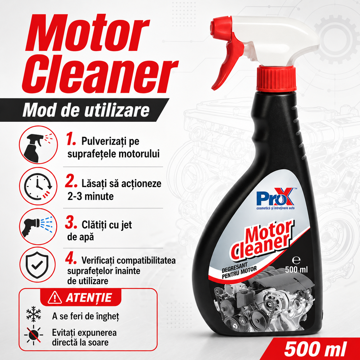 PRO X Motor Cleaner pentru suprafețe vopsite de sub capotă