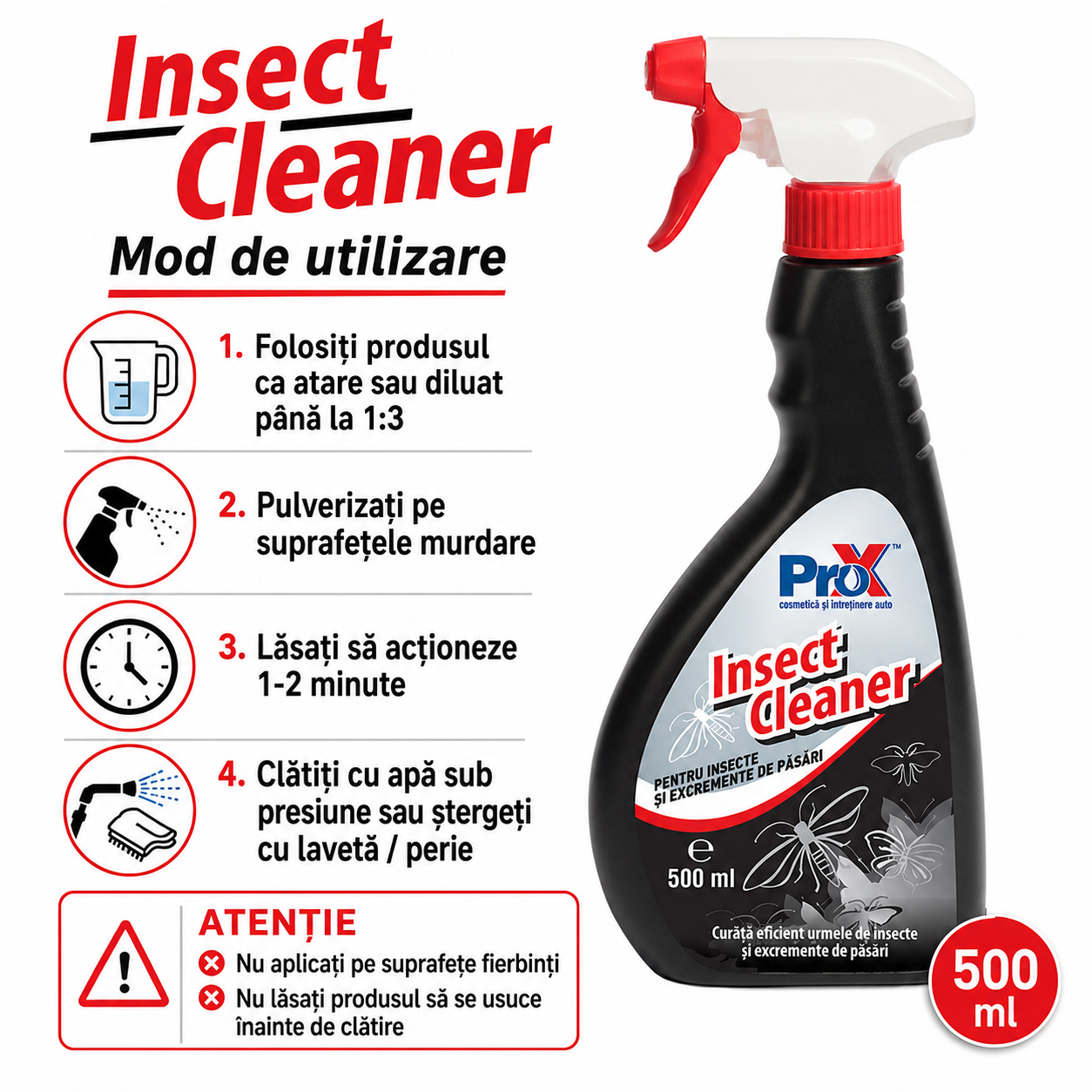 PRO X Insect Cleaner pentru suprafețe auto exterioare