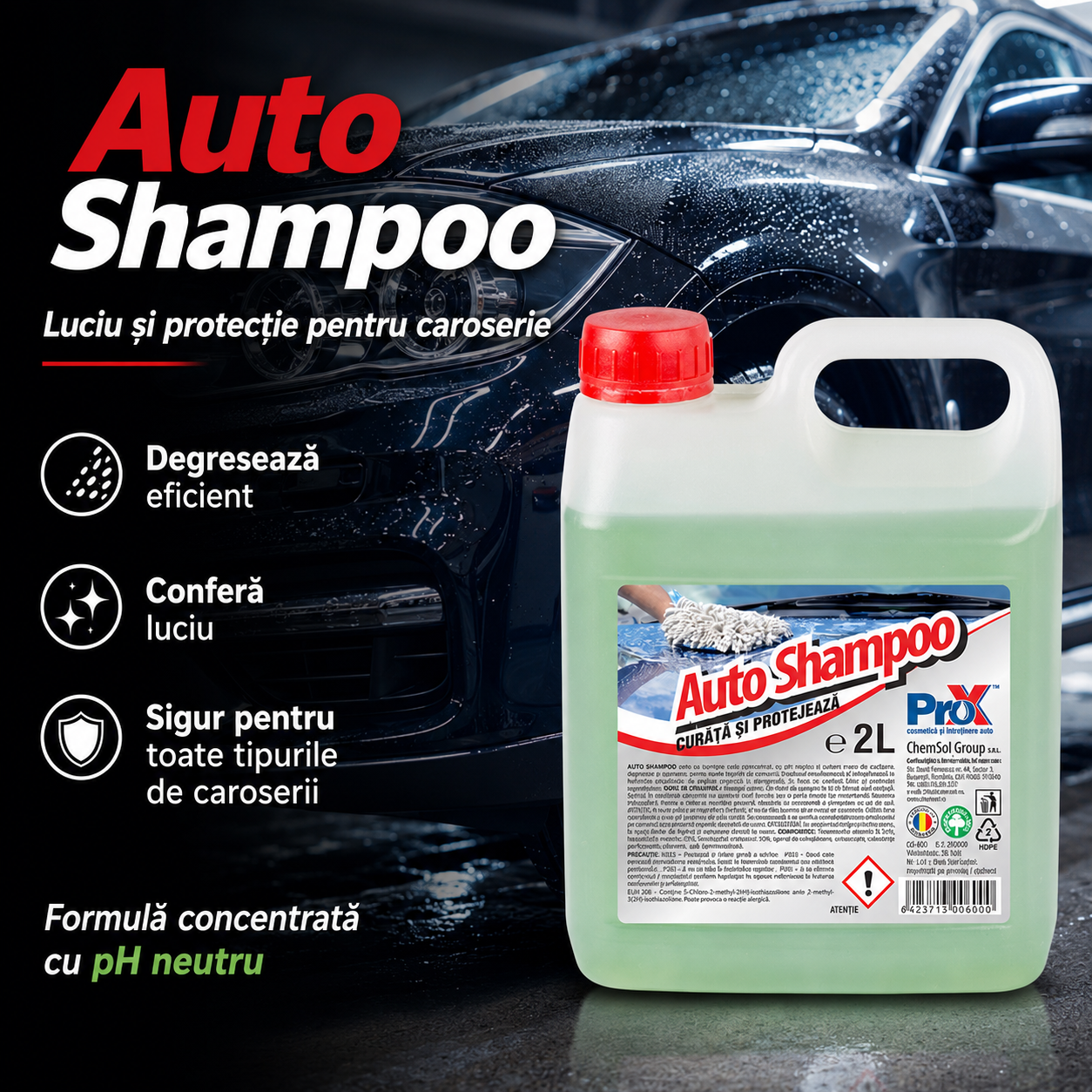 PRO X Auto Shampoo pentru toate tipurile de caroserii