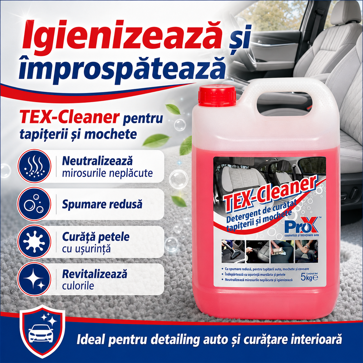 PRO X TEX-Cleaner pentru tapițerii auto mochete și covoare