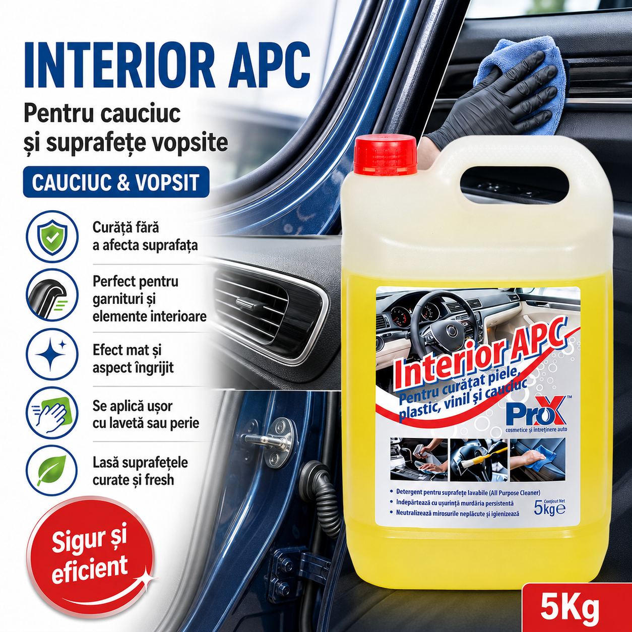 Interior APC pentru bord fețe de uși plastic vinil piele și cauciuc