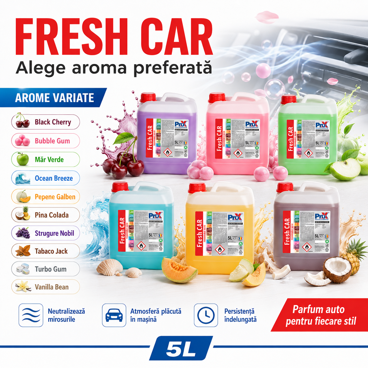 PRO X Fresh CAR odorizant auto cu neutralizare mirosuri neplăcute