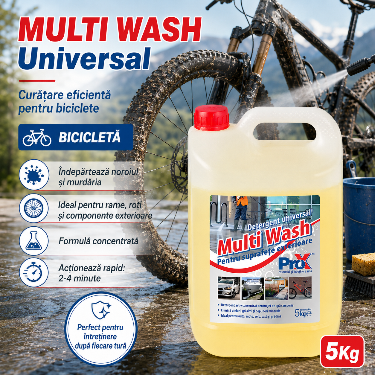 Multi Wash Universal pentru ciment piatră metal plastic lemn auto moto barcă