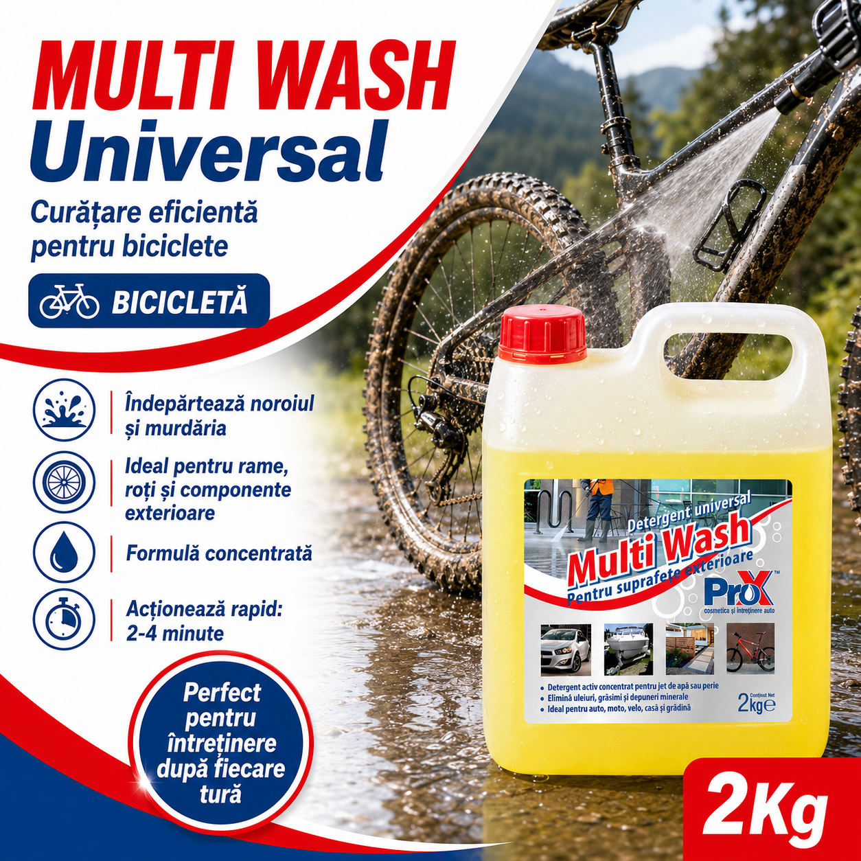Multi Wash Universal pentru ciment piatră metal plastic lemn caroserie auto
