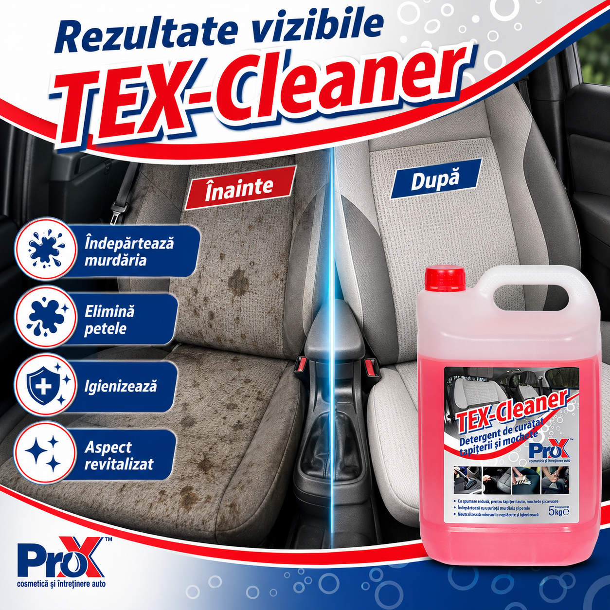 Instrucțiuni utilizare PRO X TEX-Cleaner pulverizare și periere