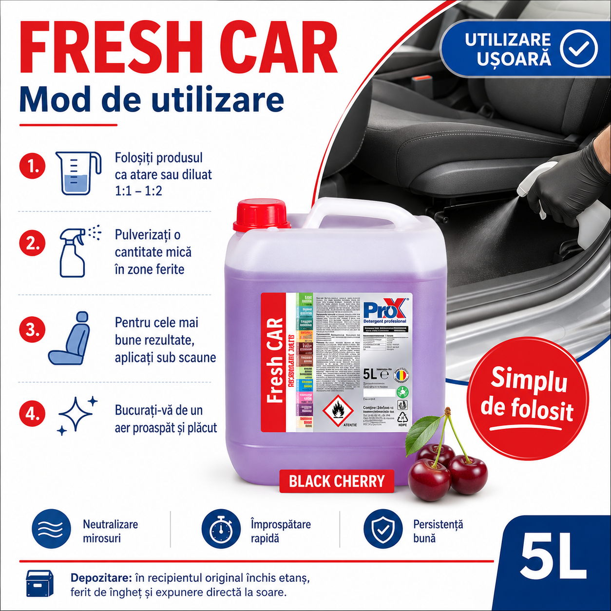Odorizant auto PRO X Fresh CAR pentru interior automobil