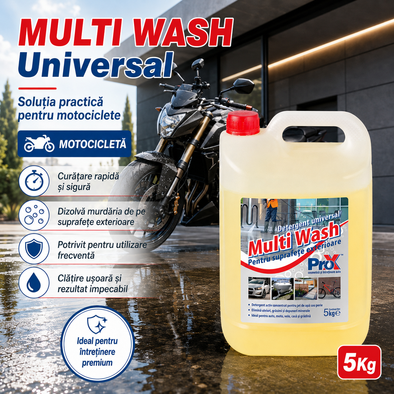 Instrucțiuni utilizare Multi Wash Universal diluare aplicare clătire presiune