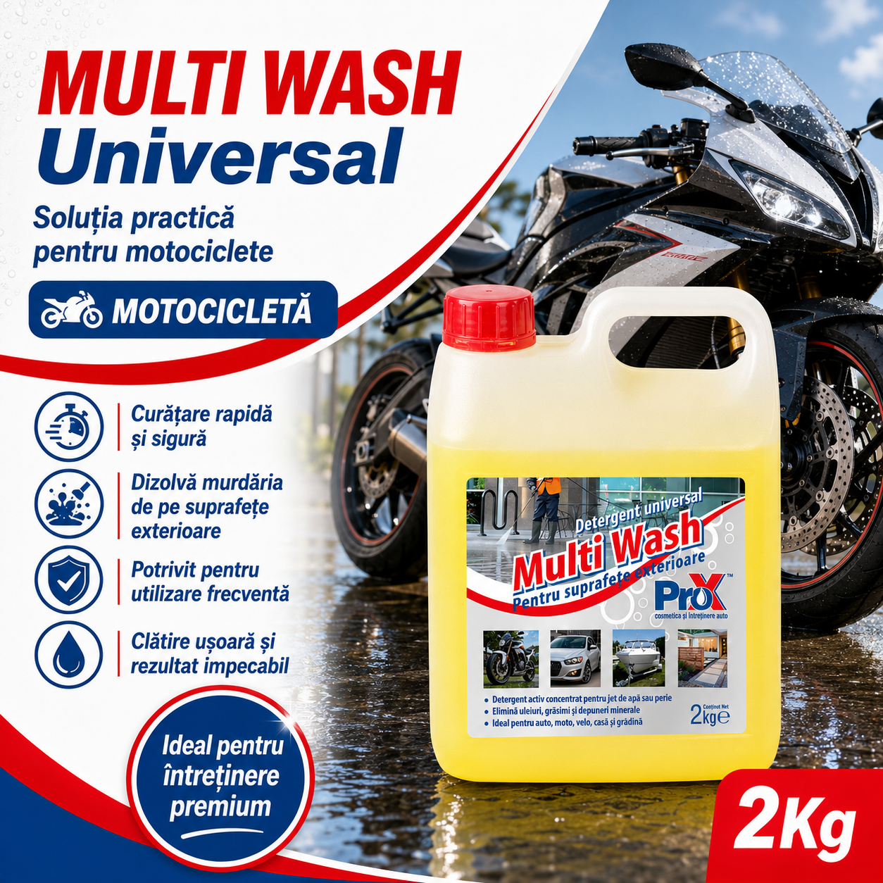Instrucțiuni utilizare Multi Wash Universal 2 kg diluare aplicare clătire