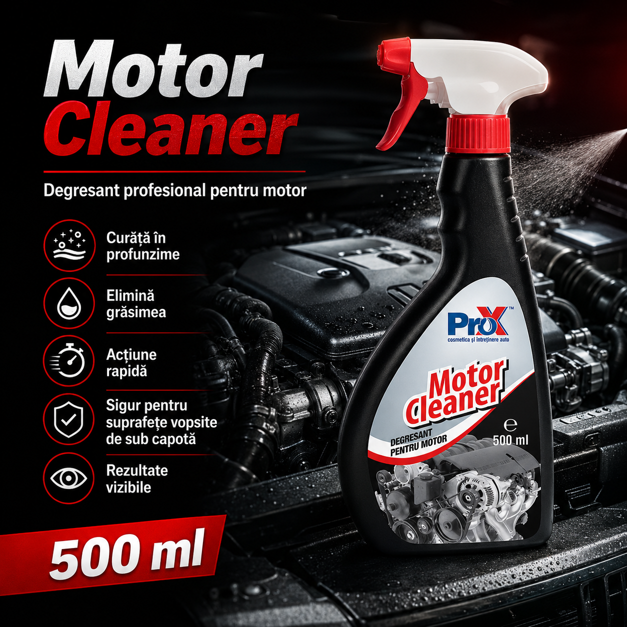 PRO X Motor Cleaner recomandări pentru curățare motor auto