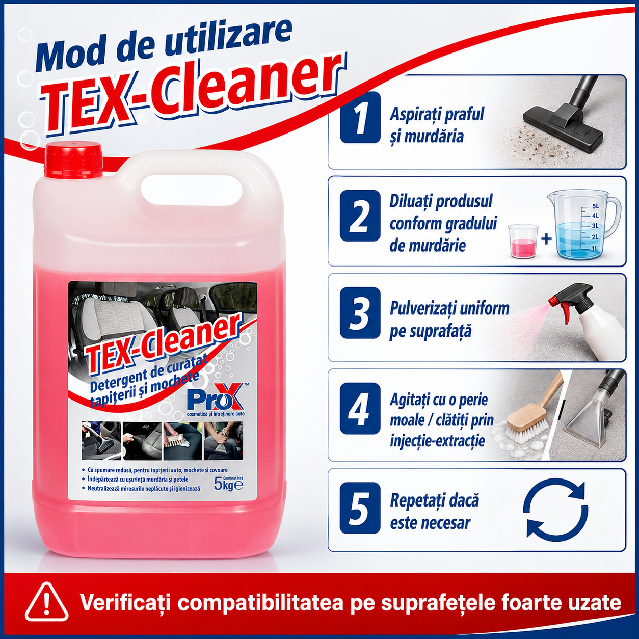 PRO X TEX-Cleaner curățare manuală cu lavetă din microfibră