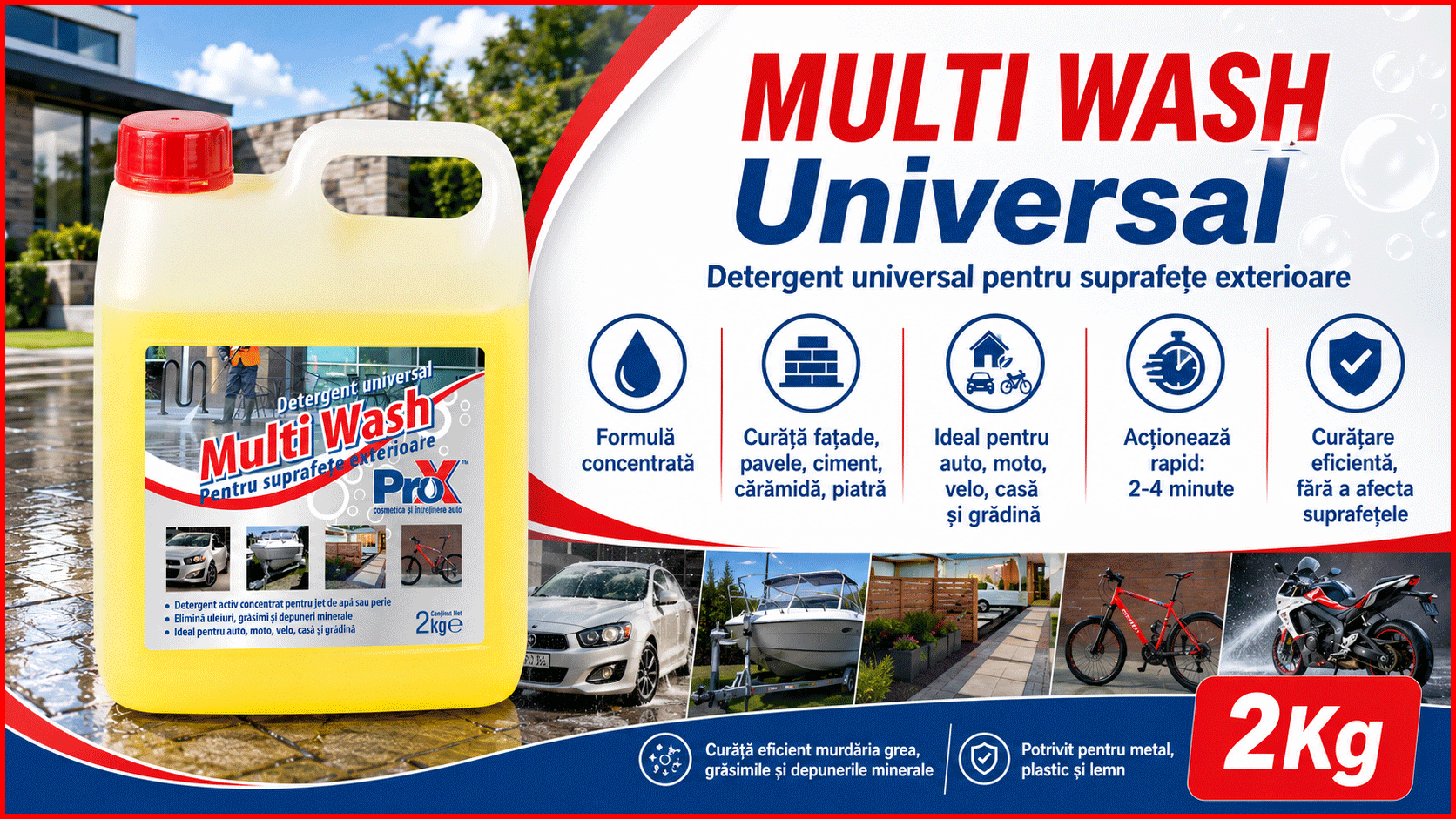 Multi Wash Universal 2 kg detergent universal concentrat pentru suprafețe exterioare