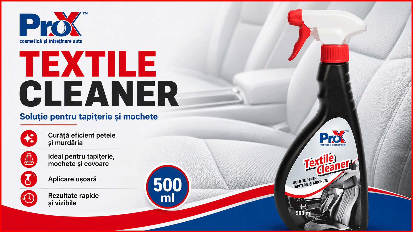PRO X Textile Cleaner soluție pentru tapițerie și mochete 500 ml