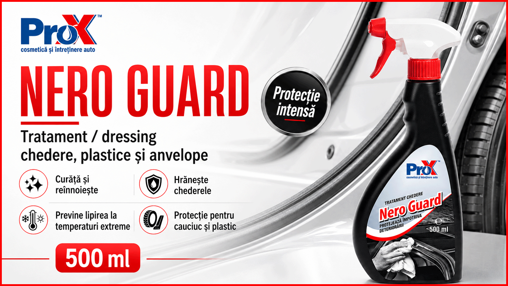 PRO X Nero Guard tratament dressing pentru chedere plastice și anvelope