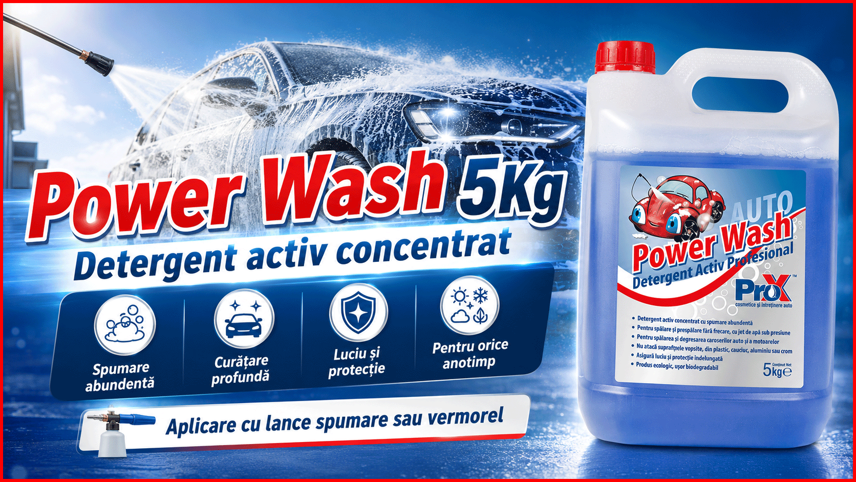 PRO X Power Wash 5 kg detergent activ concentrat pentru spălare auto