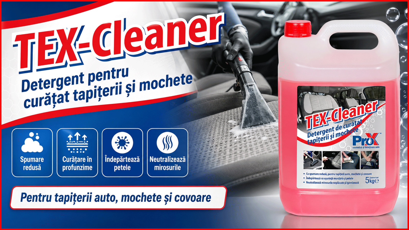 PRO X TEX-Cleaner detergent pentru curățat tapițerii și mochete