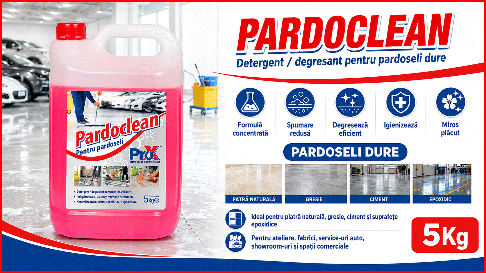 Pardoclean 5 kg detergent degresant concentrat pentru pardoseli dure