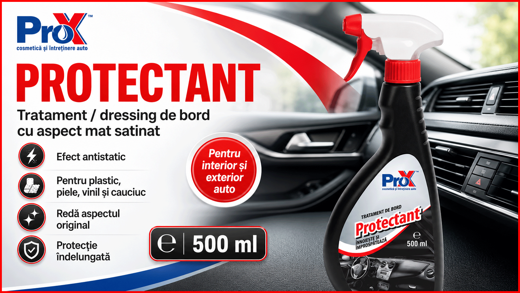 PRO X Protectant dressing bord tratament auto mat satinat 500 ml