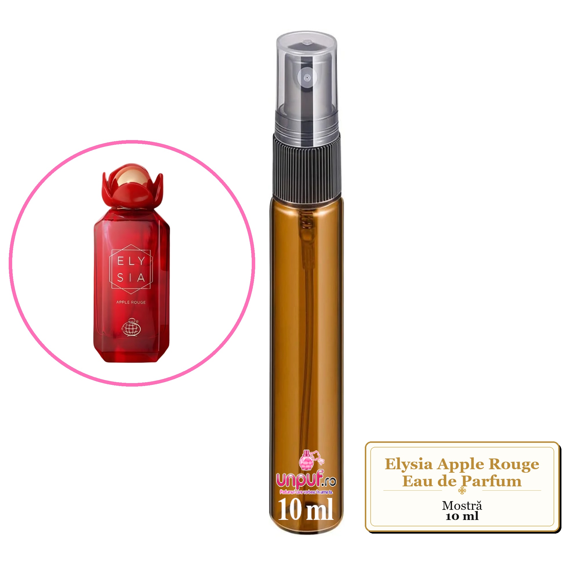 Mostra fiola din Parfumul Elysia Apple Rouge Eau de Parfum, decant sticla cu pulverizator