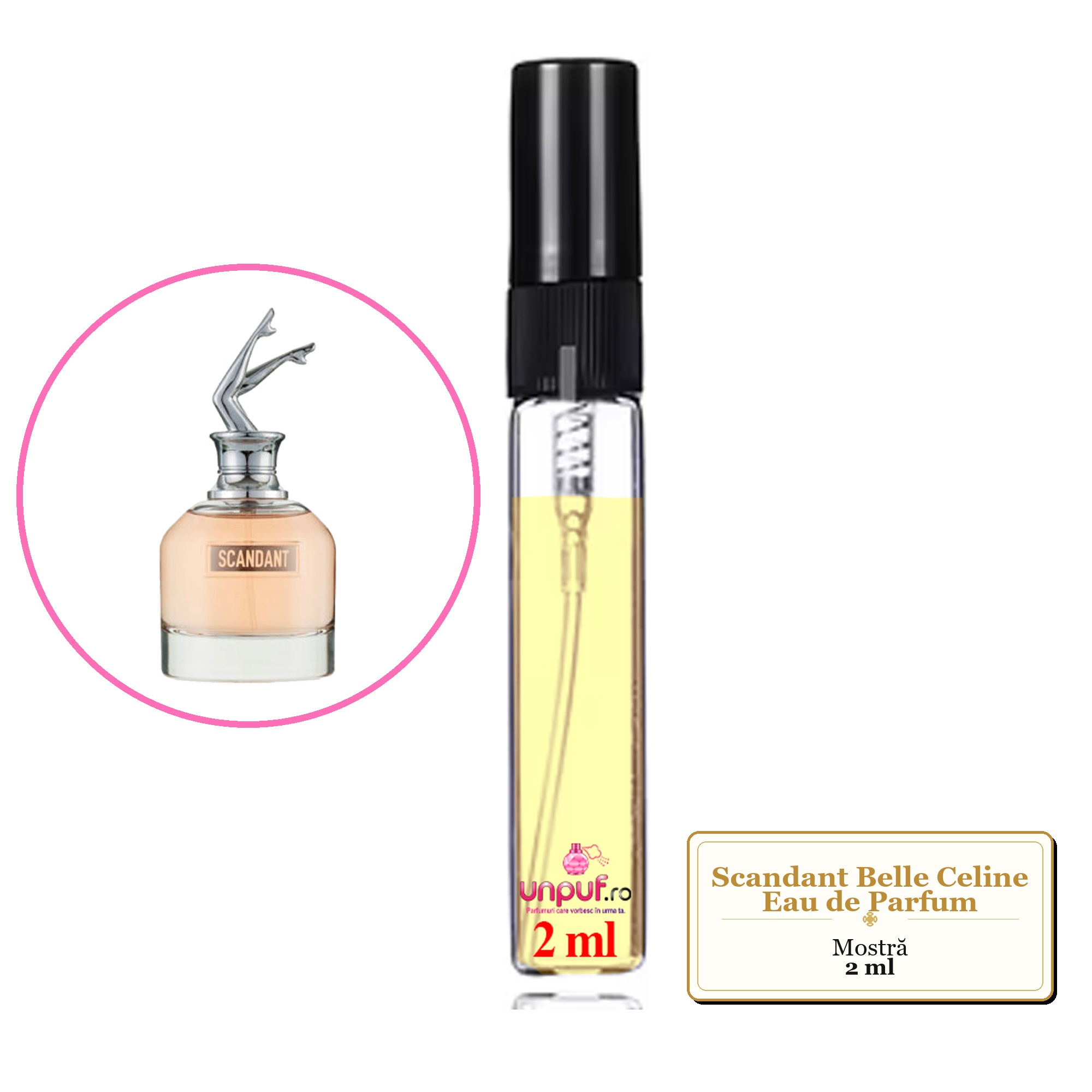 Mostra fiola din Parfumul Scandant Belle Celine Eau de Parfum, decant sticla cu pulverizator