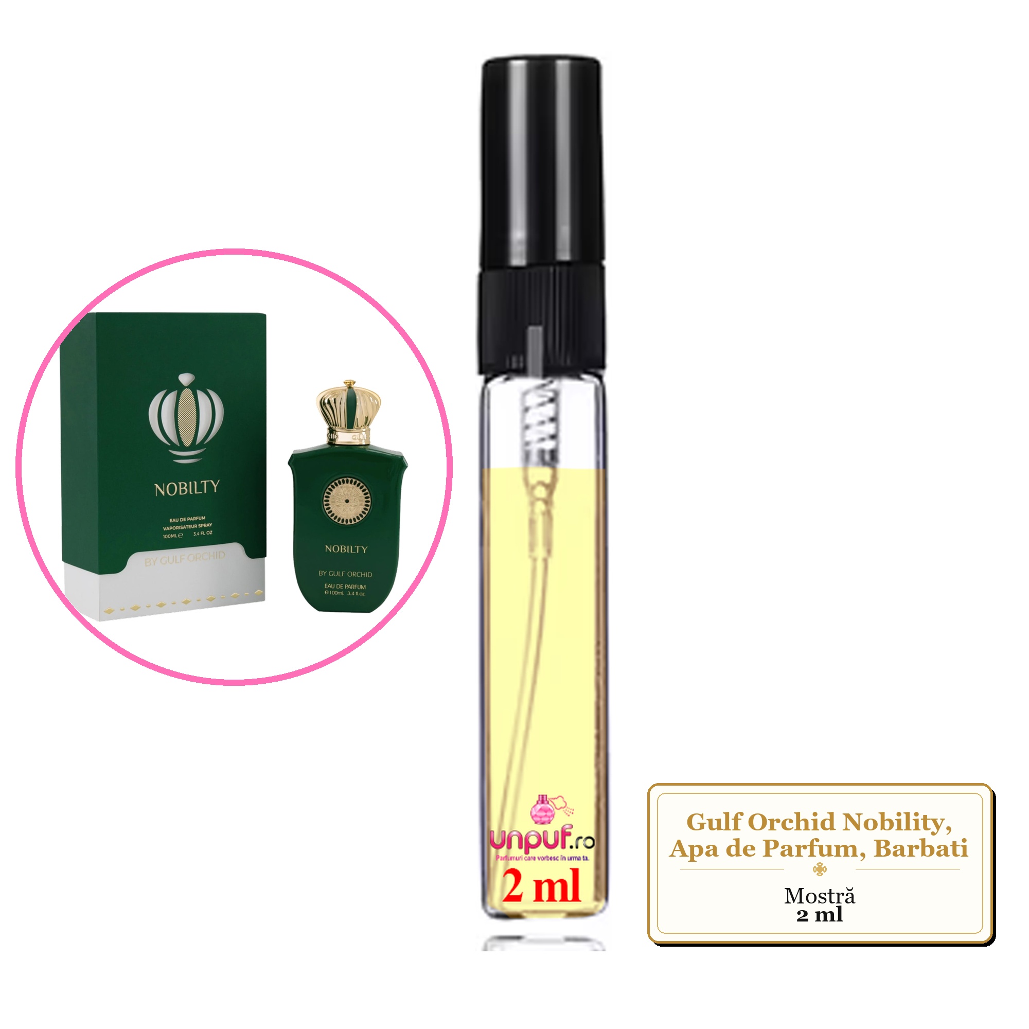Mostra fiola din Parfumul Gulf Orchid Nobility, Apa de Parfum, Barbati, decant sticla cu pulverizator