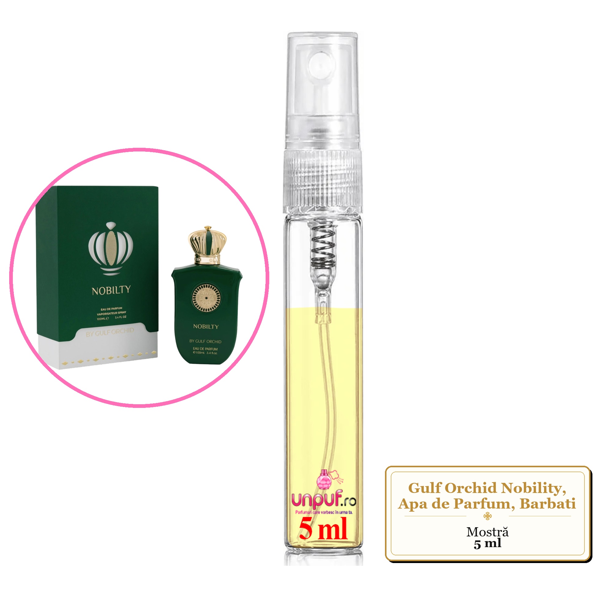 Mostra fiola din Parfumul Gulf Orchid Nobility, Apa de Parfum, Barbati, decant sticla cu pulverizator
