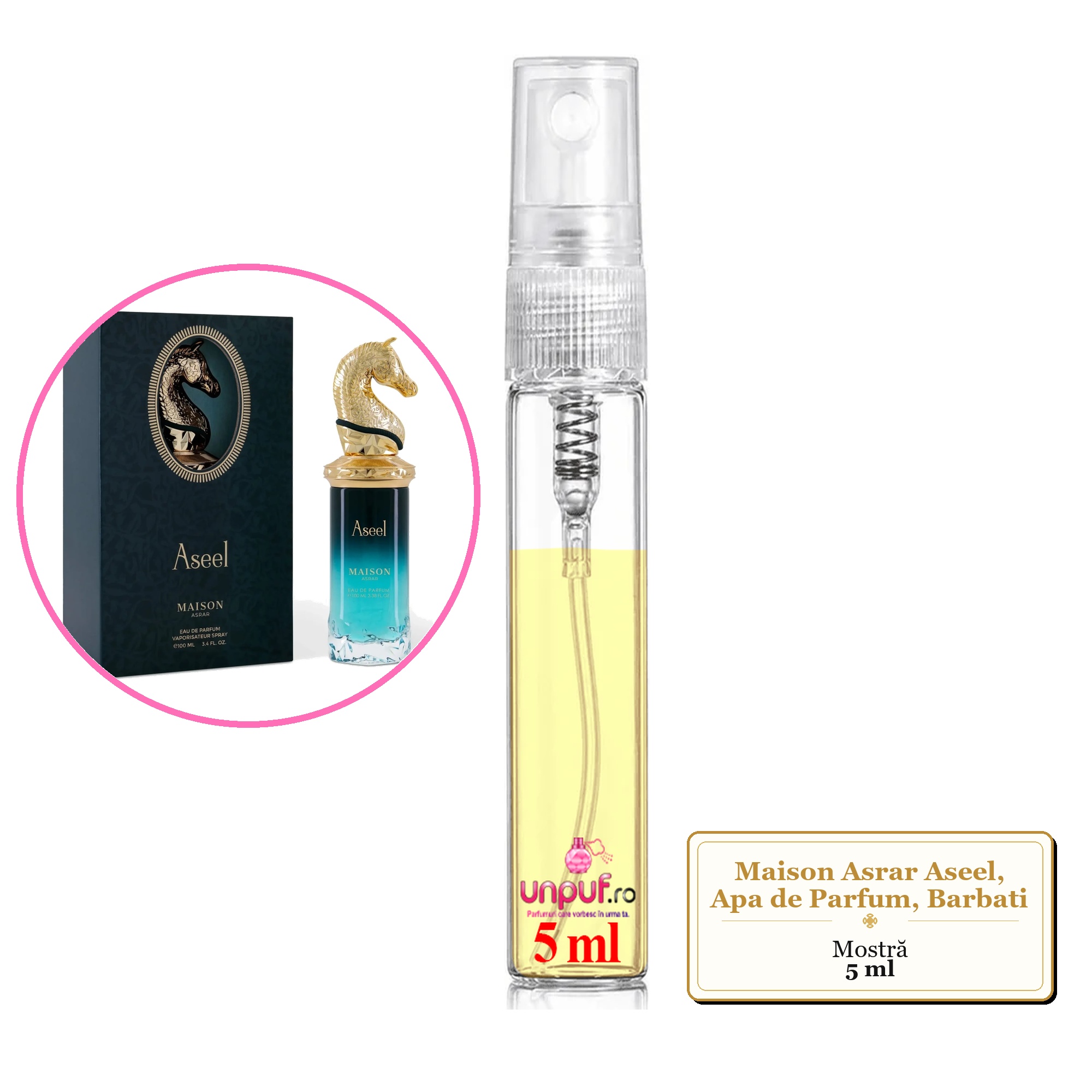 Mostra fiola din Parfumul Maison Asrar Aseel, Apa de Parfum, Barbati, decant sticla cu pulverizator