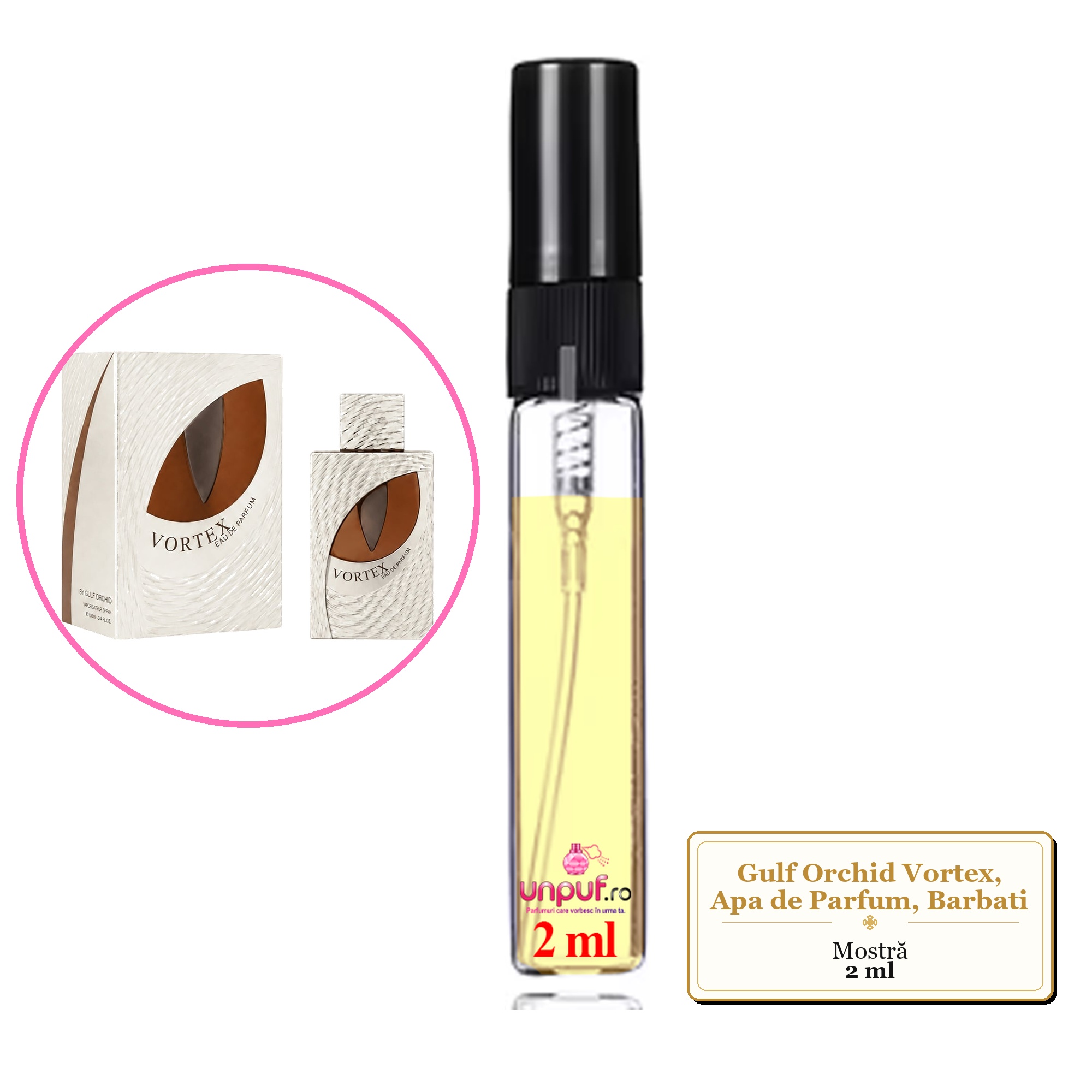 Mostra fiola din Parfumul Gulf Orchid Vortex, Apa de Parfum, Barbati, decant sticla cu pulverizator