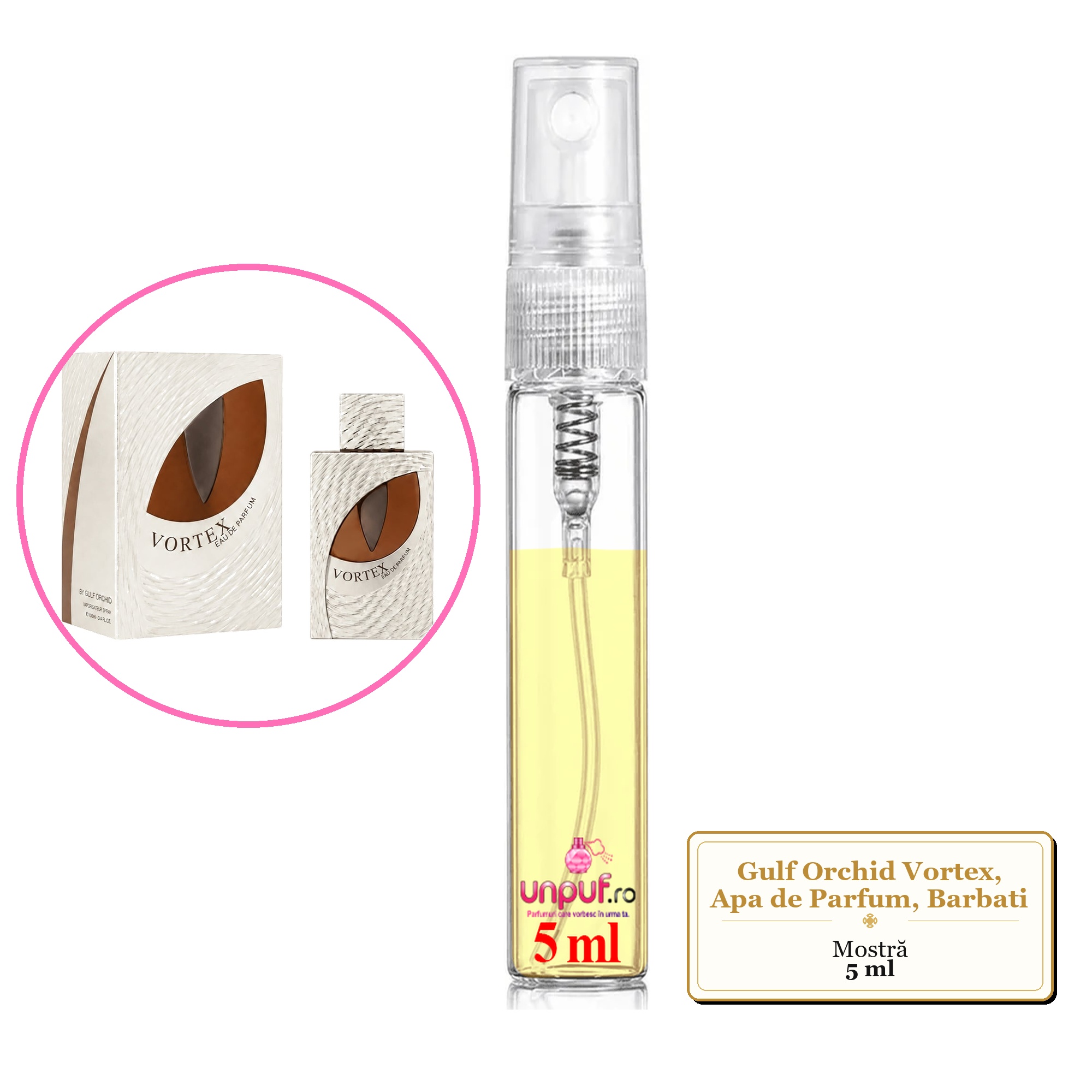 Mostra fiola din Parfumul Gulf Orchid Vortex, Apa de Parfum, Barbati, decant sticla cu pulverizator