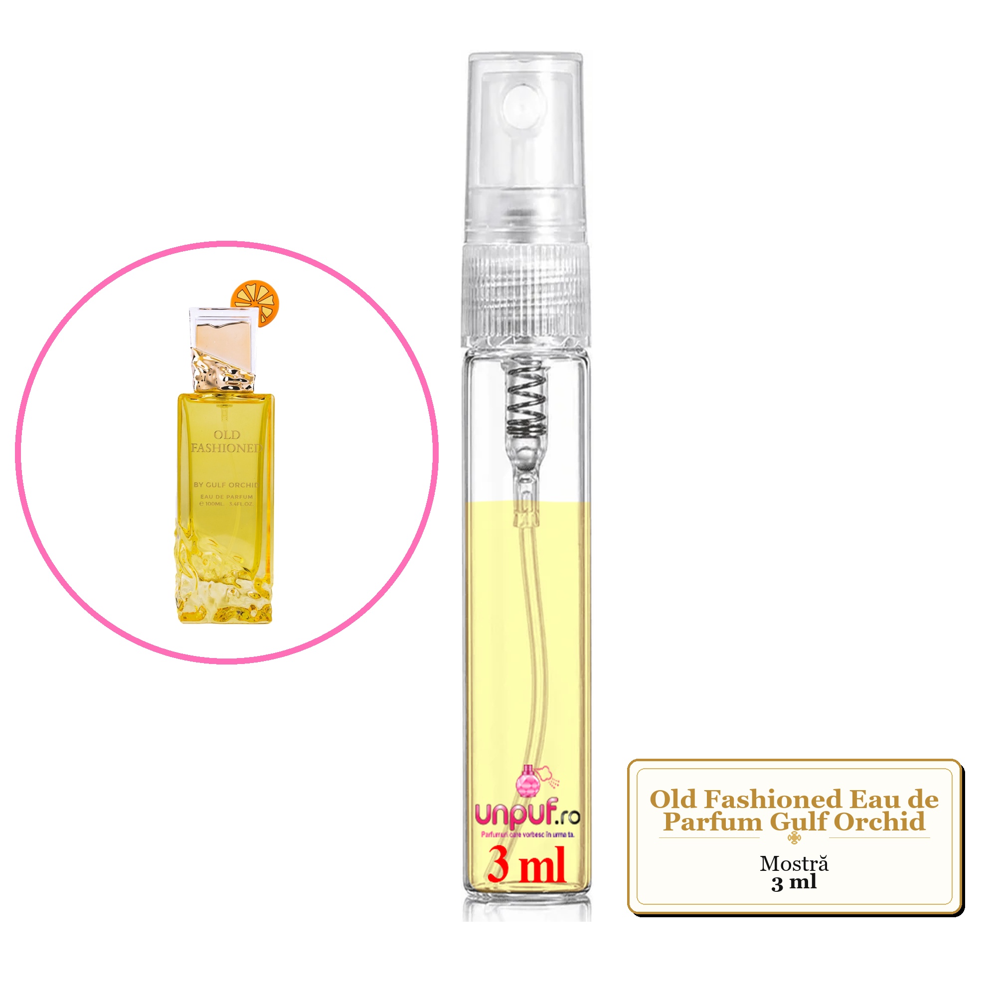 Mostra fiola din Parfumul Old Fashioned Eau de Parfum Gulf Orchid , decant sticla cu pulverizator