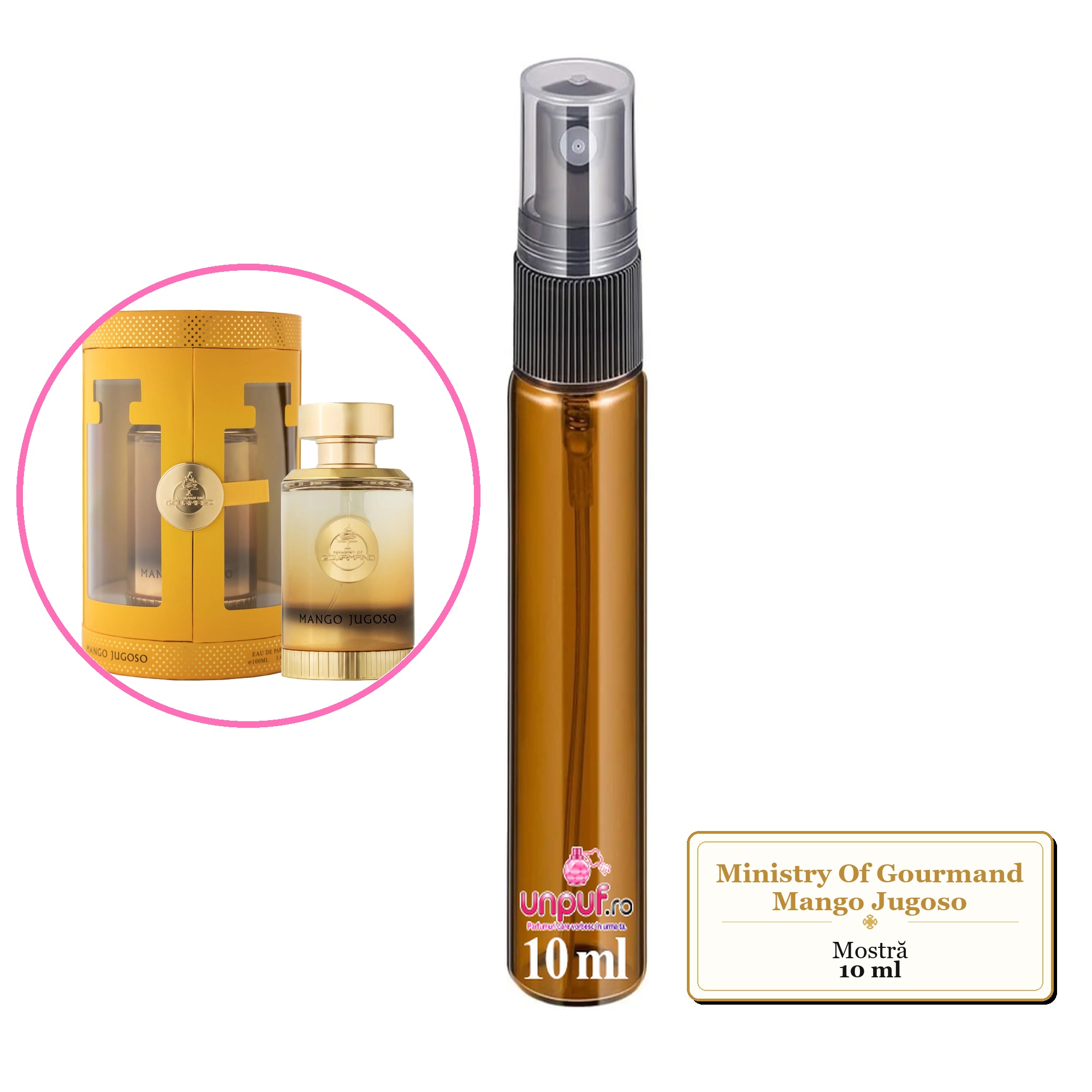 Mostra fiola din Parfumul Ministry Of Gourmand Mango Jugoso, decant sticla cu pulverizator