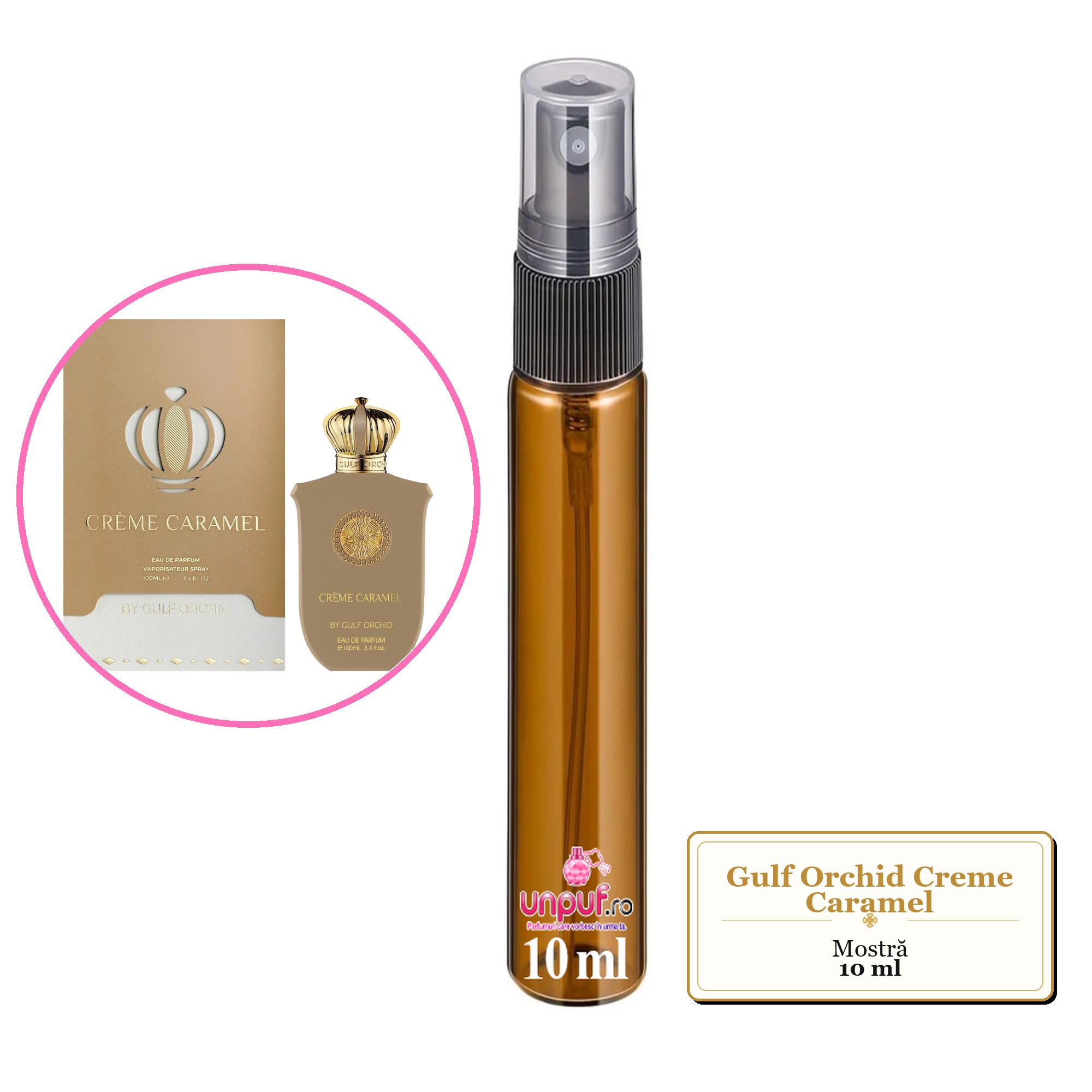 Mostra fiola din Parfumul Gulf Orchid Creme Caramel, decant sticla cu pulverizator 