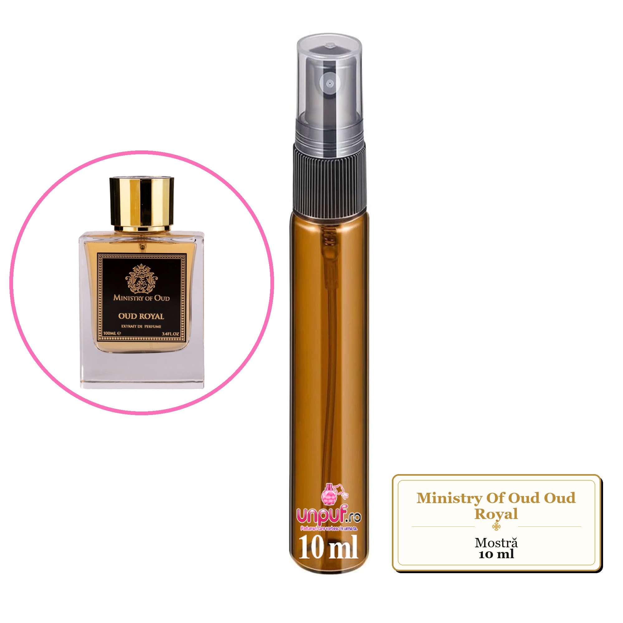 Mostra fiola din Parfumul Ministry Of Oud Oud Royal, decant sticla cu pulverizator 