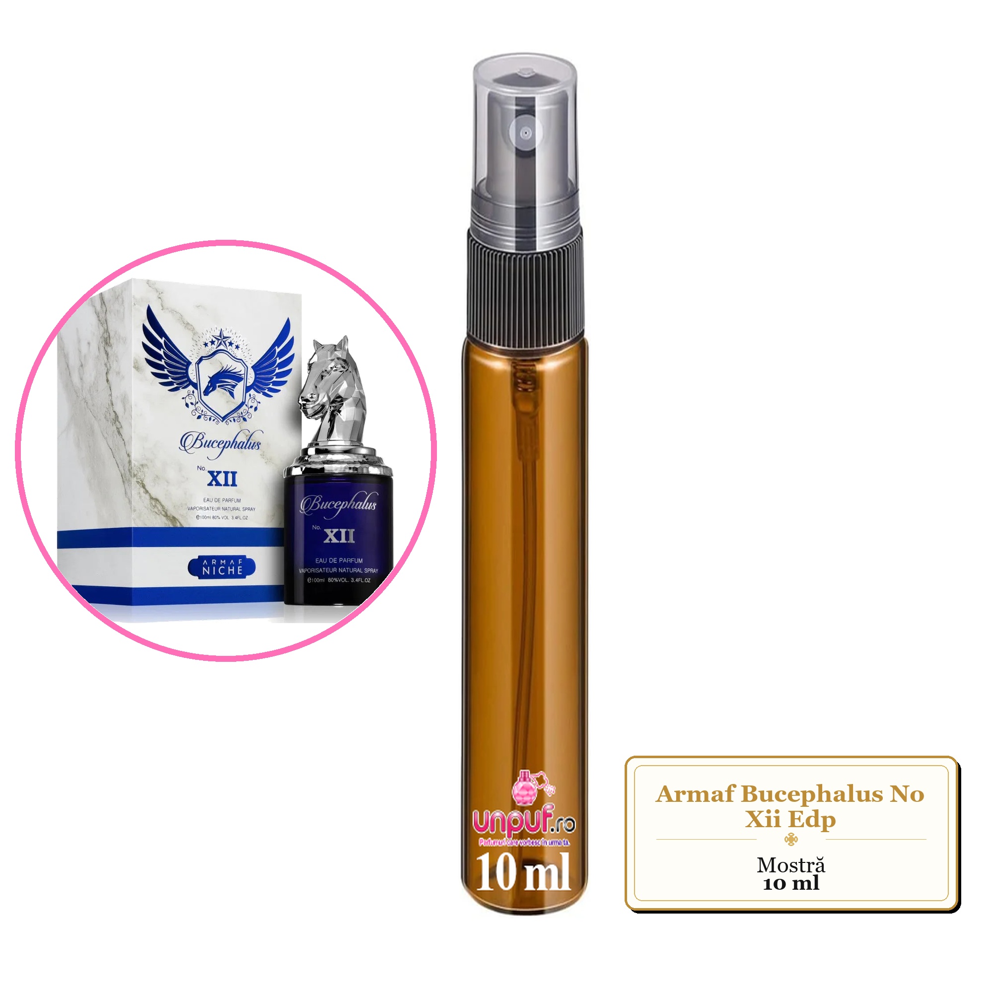 Mostra fiola din Parfumul Armaf Bucephalus No Xii Edp, decant sticla cu pulverizator